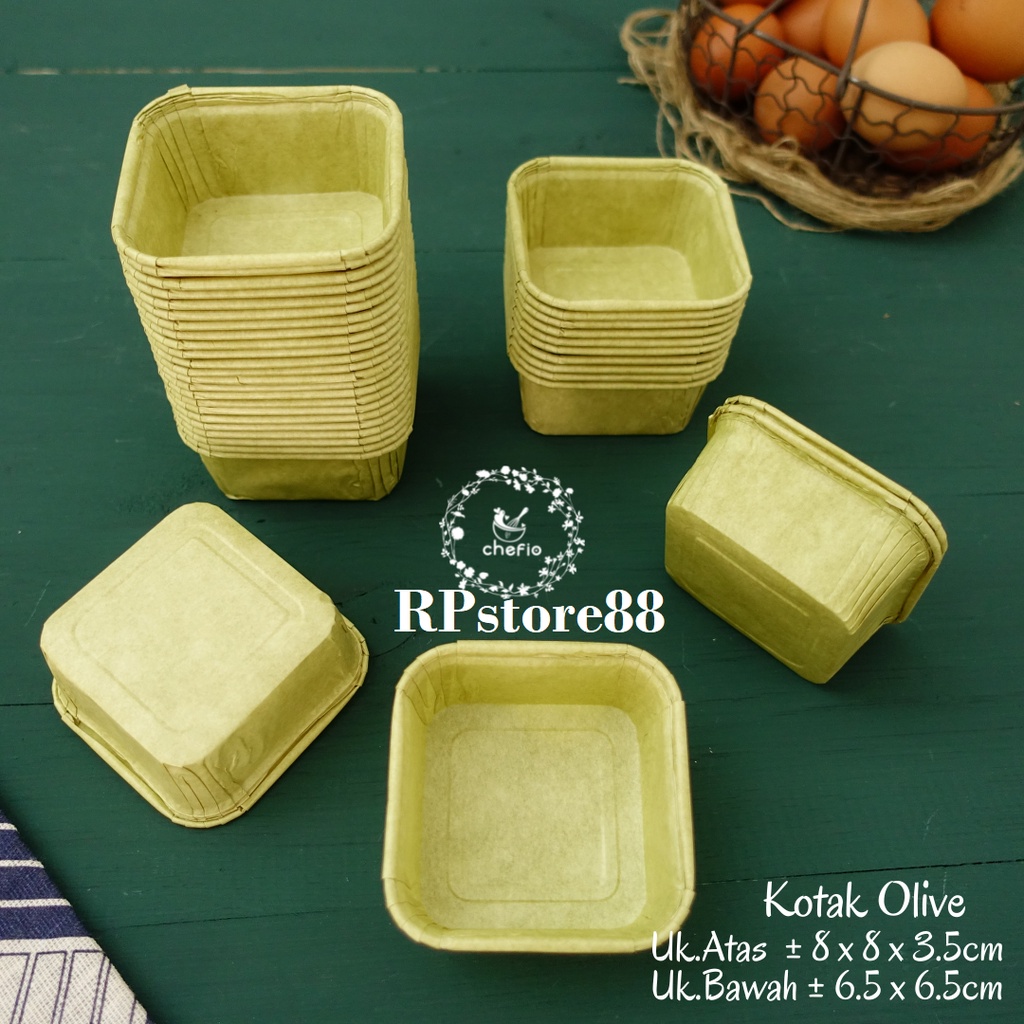 Jual Chefio Paper Cup Cupcake Case Persegi Kotak Kertas Muffin Roti Kue ...