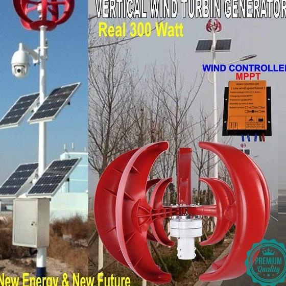 Jual Pltb Generator Wind Turbine Vertical 300W Turbin Angin / Turbin ...