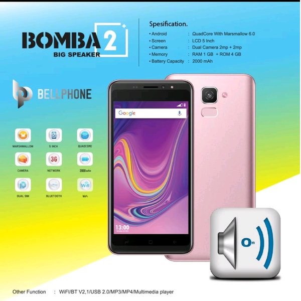 Jual Smartphone Bellphone Bomba 2 RAM 1GB ROM 4GB | Shopee Indonesia