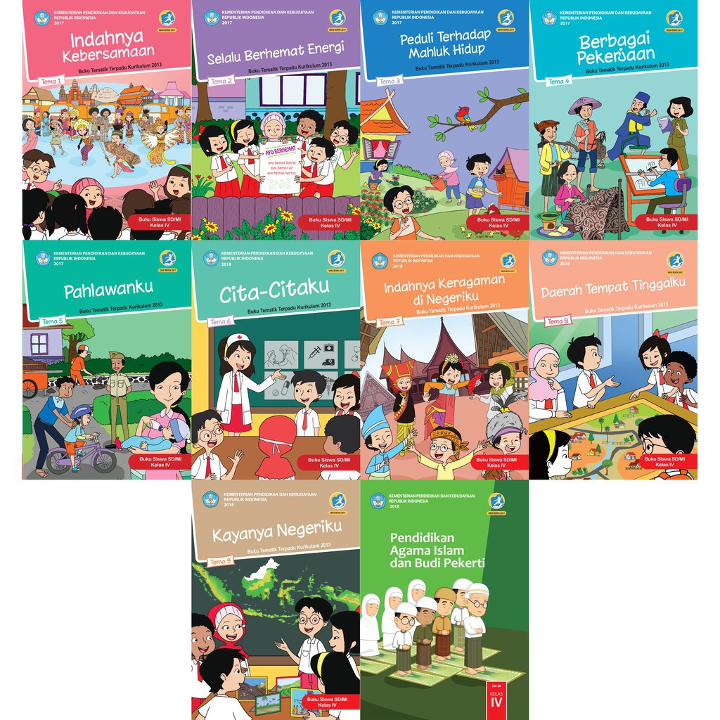 Jual BUKU PENDIDIKAN TEMATIK SD KELAS 4 TEMA 1 2 3 4 5 6 7 8 9 PAI ...