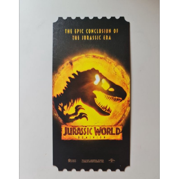 Jual Jurrasic World Collectible Ticket Original Korea | Shopee Indonesia