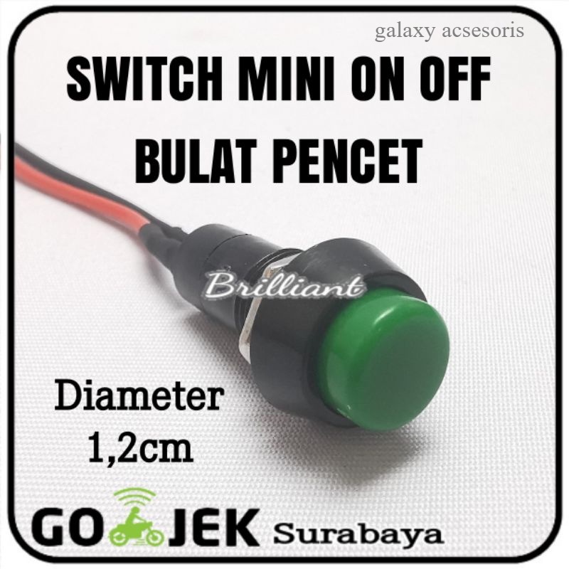 Jual Switch Saklar ON OFF Bulat Mini DC - Model Geser / Pencet Push ...