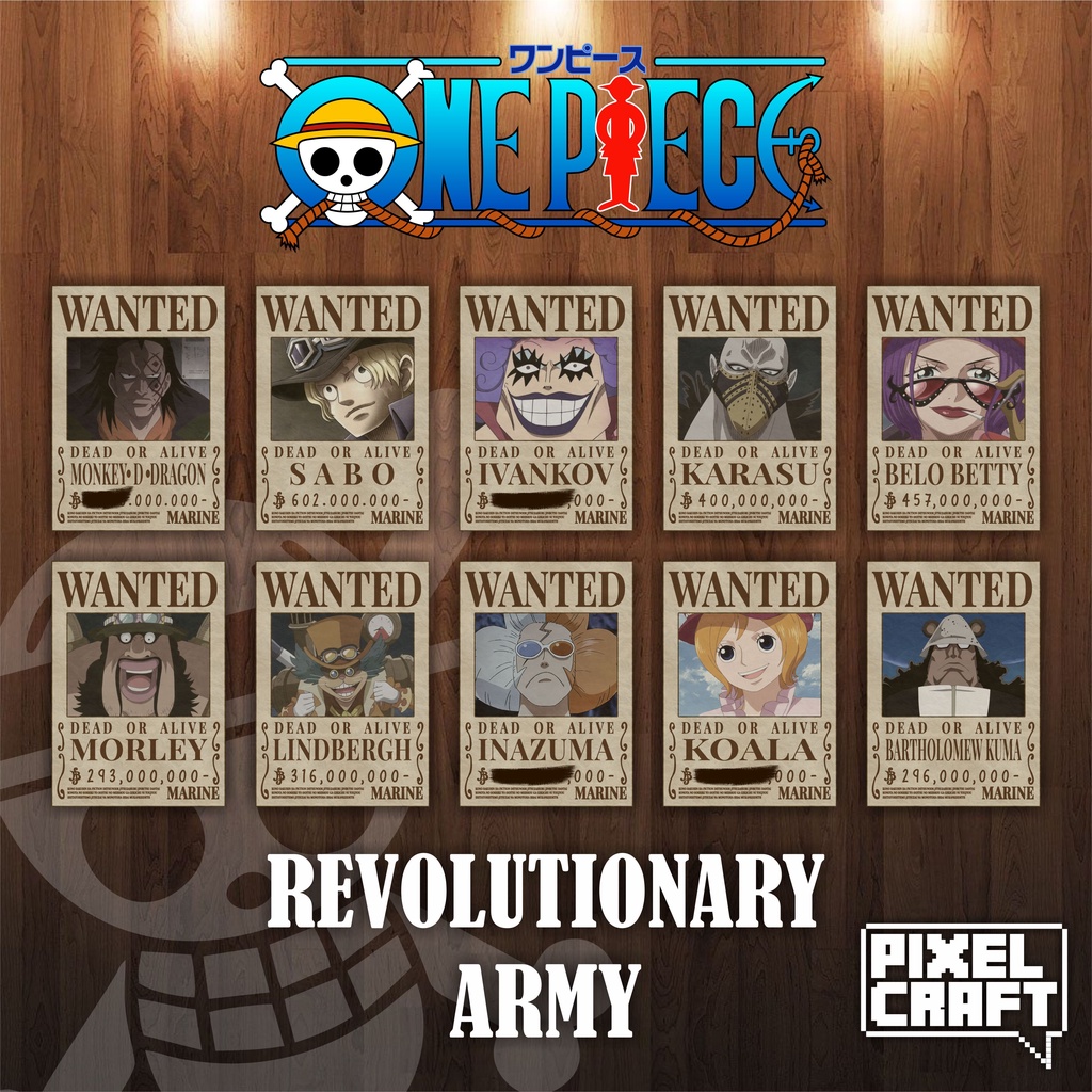 Jual POSTER BOUNTY ONE PIECE REVOLUTIONARY ARMY / PASUKAN REVOLUSI [1