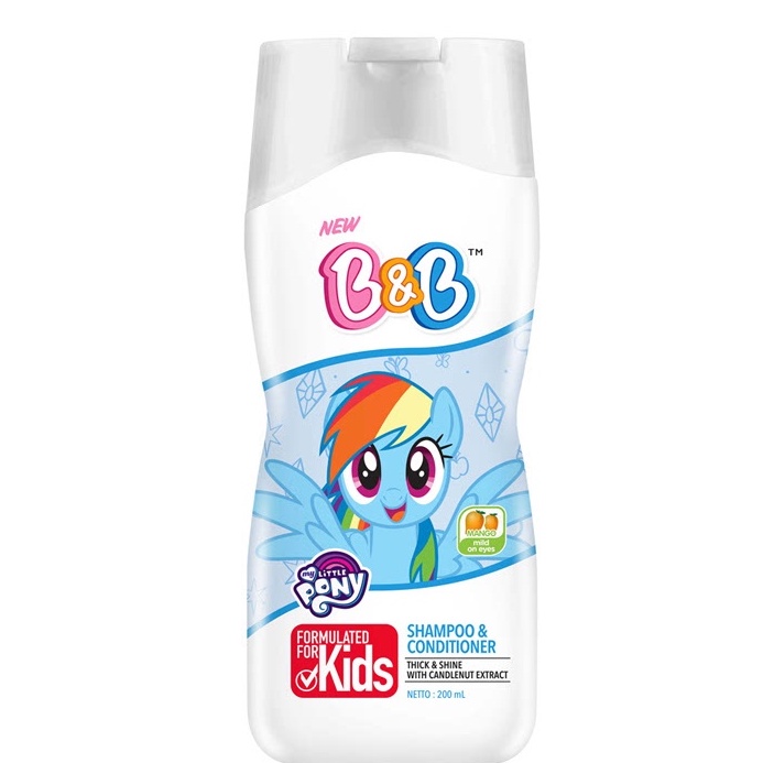 Jual B&B Kids Shampoo & Conditioner 200 Powerpuff | Barbie | Unicorn ...