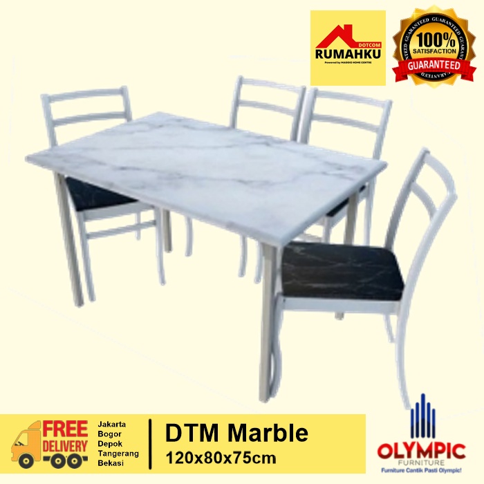 Jual MEJA MAKAN MINIMALIS - MEJA MAKAN SET 4 KURSI - DTM MARBLE ...