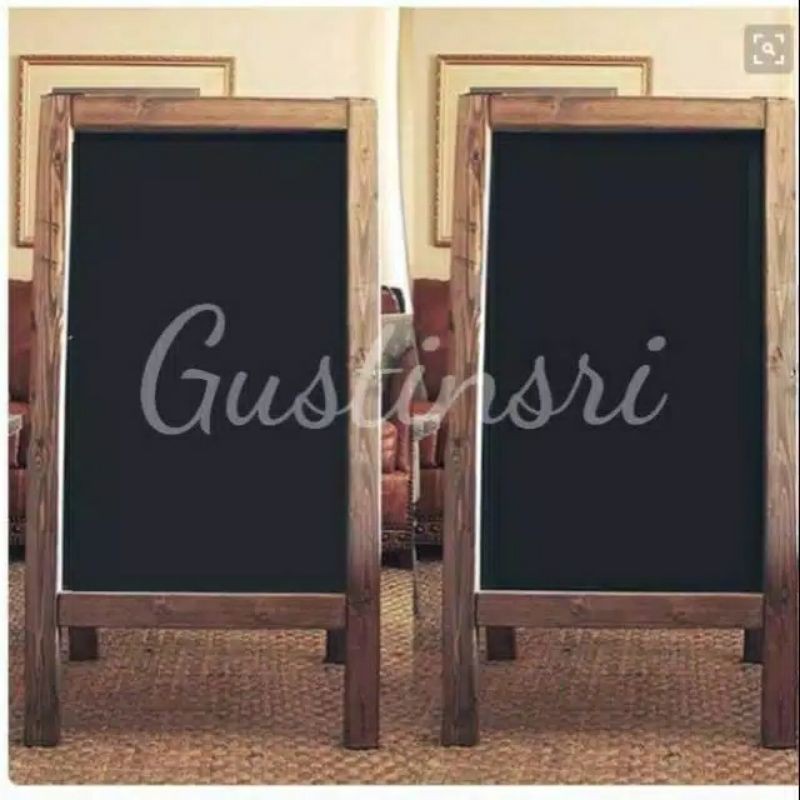 Jual PAPAN TULIS KAPUR 2 MUKA PAPAN BOARD KAYU PAPAN MENU CAFE DEKORASI ...