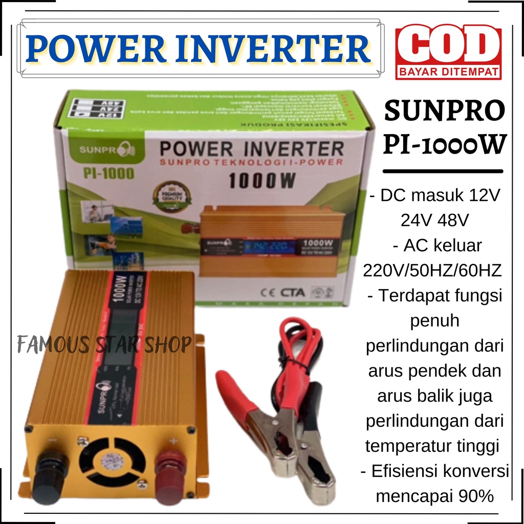 Jual Murah Power Inverter Sunpro Pi Watt Pl Power Inverter Dc To Ac Watt Fms