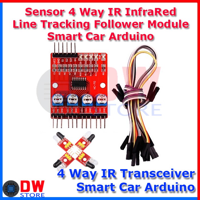 Jual IR 4 WAY INFRARED TRACKING LINE SENSOR MODULE ARDUINO SMART CAR ...