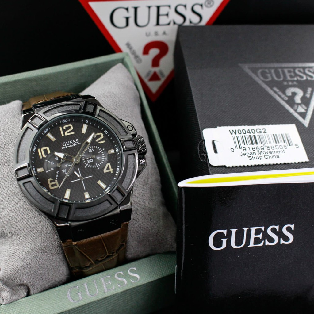 Jual terlaris d 45mm Guess W0040G2 Original Stainless steel black