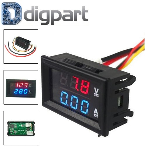 Jual Display Combo Ampere Meter Dan Volt Meter Seven Segment 10 A DC ...