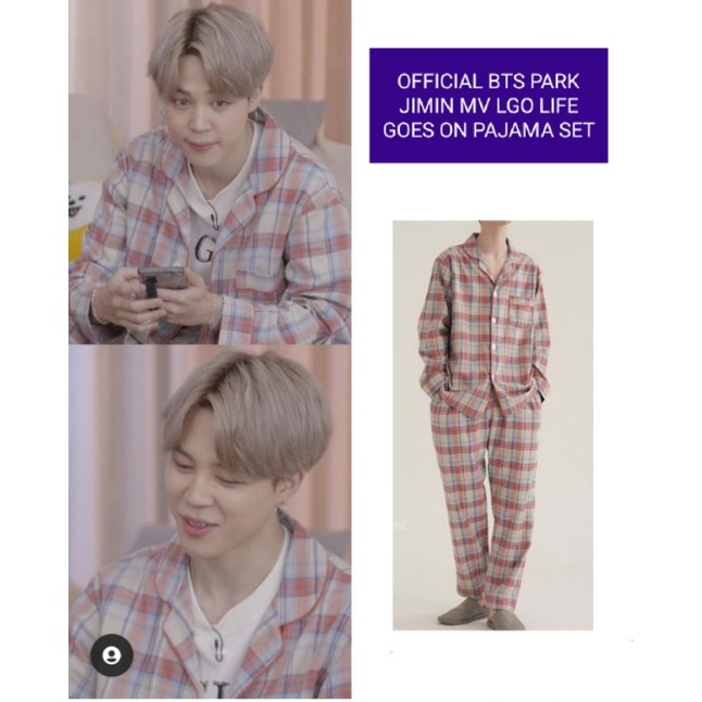 Jual OFFICIAL BTS PARK JIMIN PAJAMA SET MV LIFE GOES ON LGO BAJU PIYAMA ...