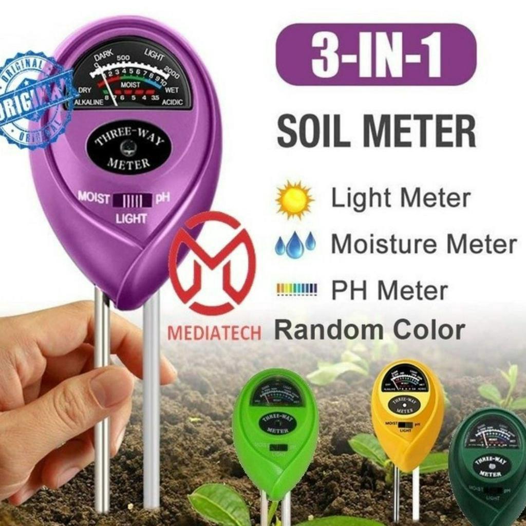 Jual Mediatech Soil meter 3 in 1 Soil Moisture Tester (pH, Moisture, Light) pH Meter Tanah