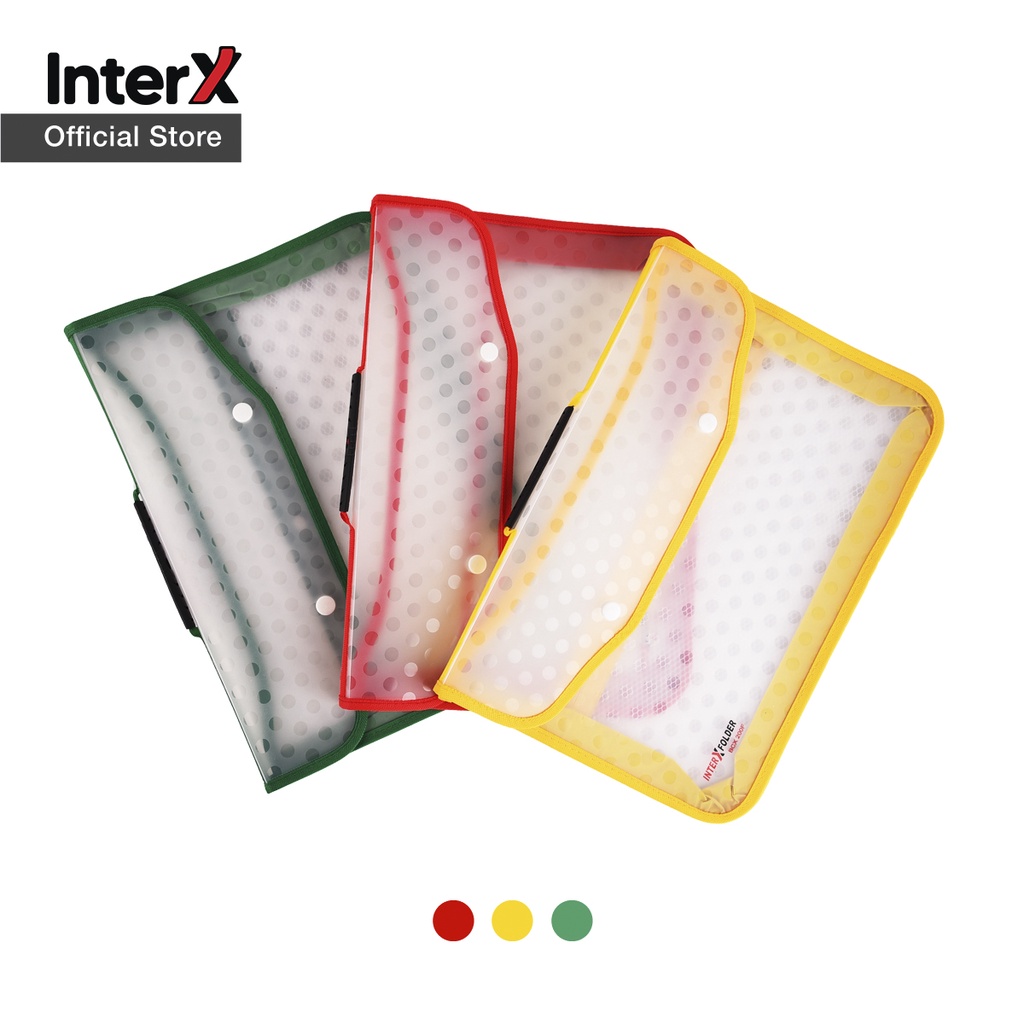 Jual InterX Folder Brief Case Polkadot School Bag 2 Kancing Map Tenteng ...