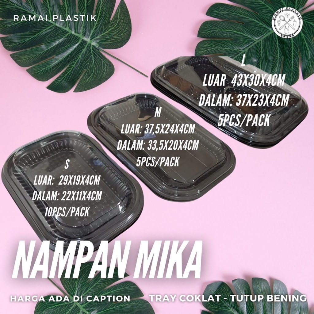 Jual Nampan mika tanggung/ nampan kue (uk 33,5x20,5x4cm) isi 5pcs ...