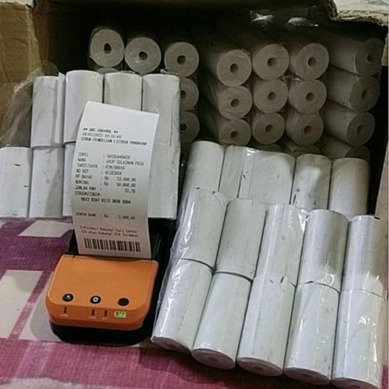 Jual Kertas Struk Thermal Paper Roll X Termal Edc Thermal Printer Mini Bluetooth Shopee