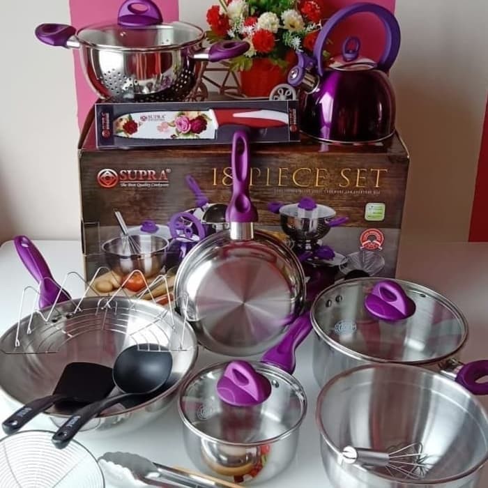 Jual Panci Wajan Set Supra Rosemary Pcs Cookware Set Supra Stainless Shopee Indonesia