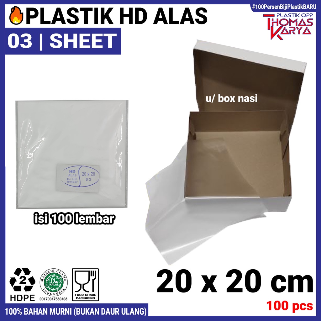 Jual Plastik Tatakan Hd Sheet Alas Makanan Box Nasi Mie Anti Panas