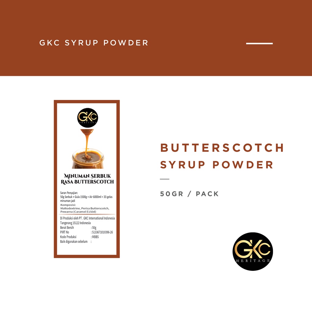 Jual GKC Heritage Sirup Bubuk Konsentrat Minuman Butterscotch - HALAL ...