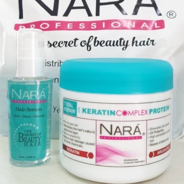 Jual Nara Hair Professional Hair Treatment Keratin And Argan Oil Set Masker Rambut Nara 