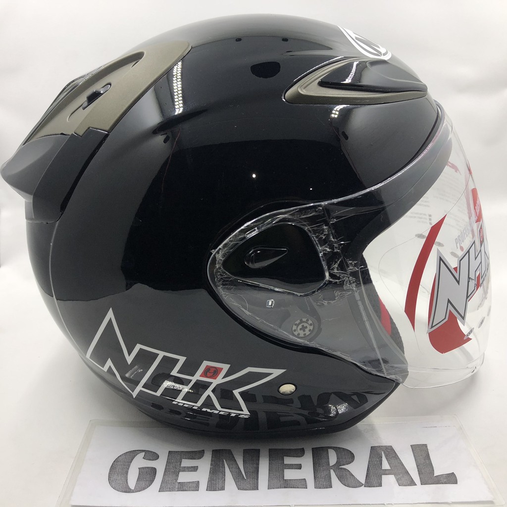 Jual GOYANG HARGA;; Helm NHK R6 Solid Black Hitam Glossy 100%ORIGINAL ...