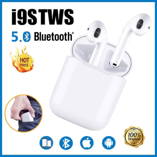 COD i9 TWS 5.0 headset bluetooth earphone wireless bluetooth with charger case