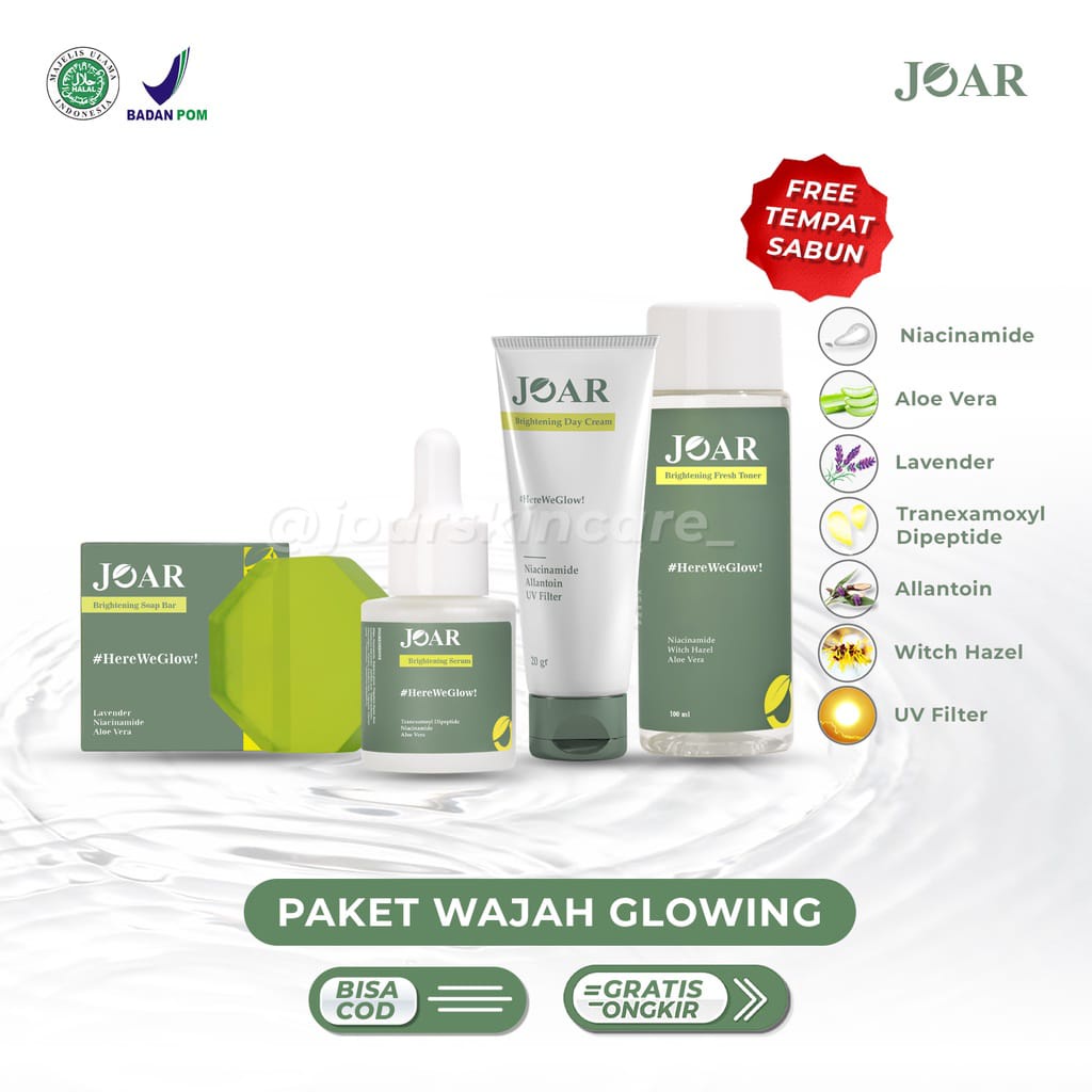 Jual Paket Joar Skincare Brightening Serum Brightening Soap Bar