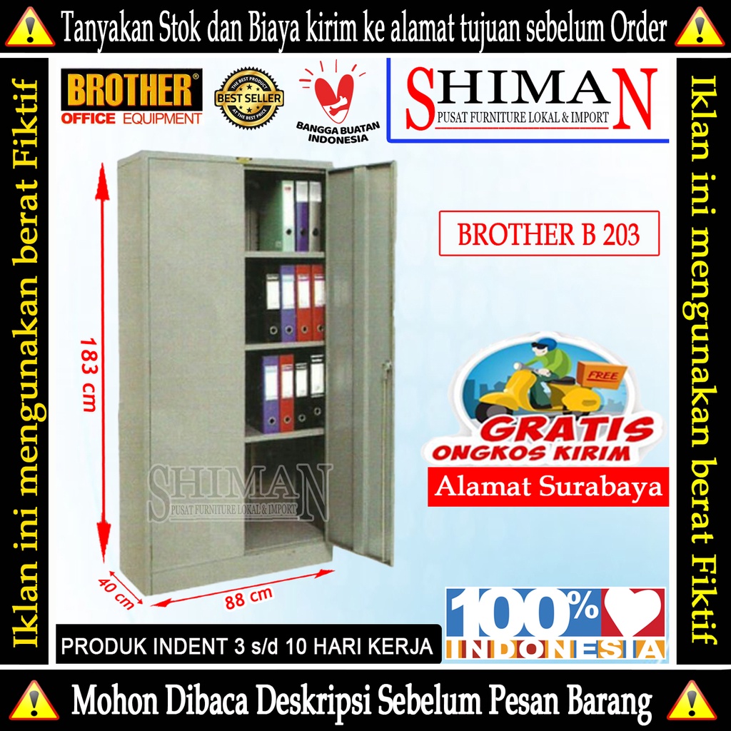 Jual Lemari Cabinet Besi Swing Door B 203 BROTHER | Shopee Indonesia