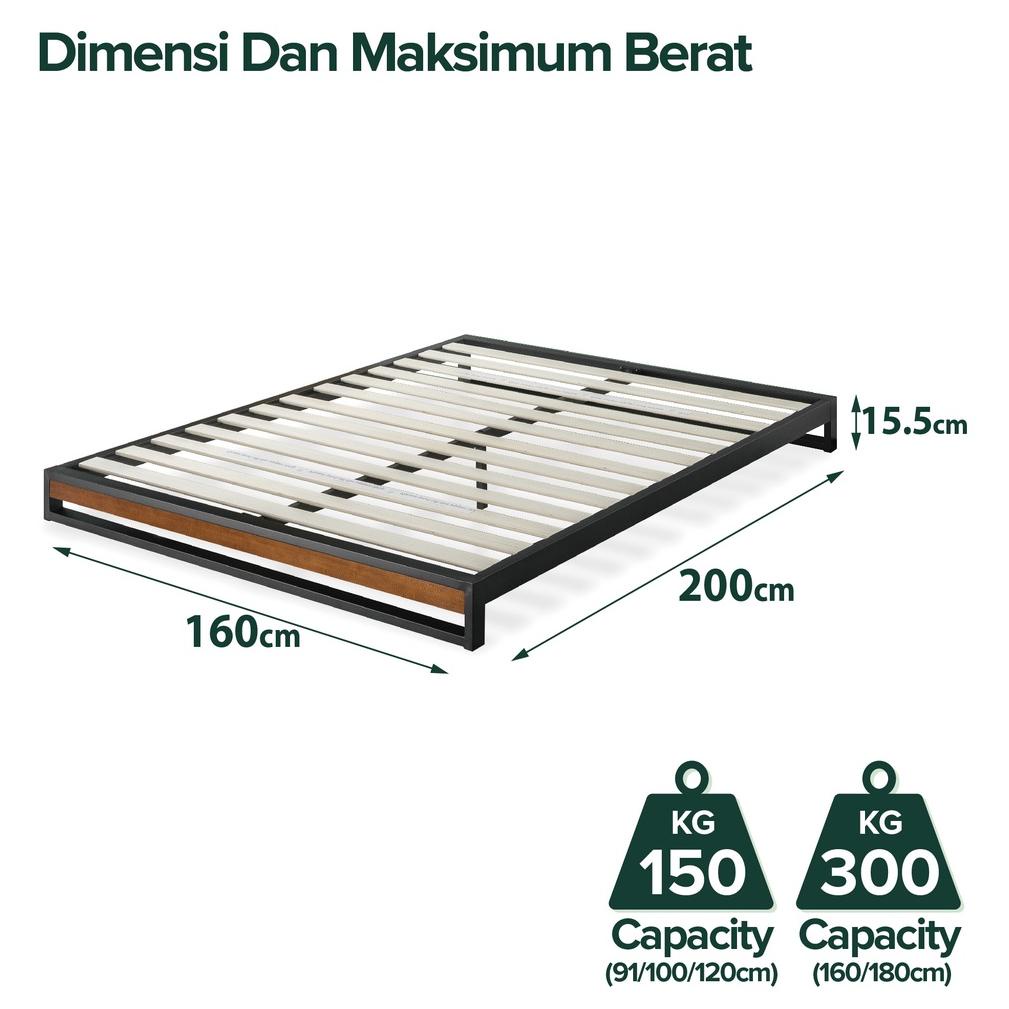 Jual Tempat Tidur Dipan Zinus Suzanne Low / Ranjang Besi dan Kayu