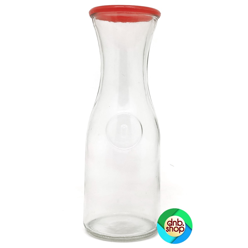 Jual CACAT PRODUKSI Botol Jug Kaca Tinggi Ukuran 1 Liter + Tutup