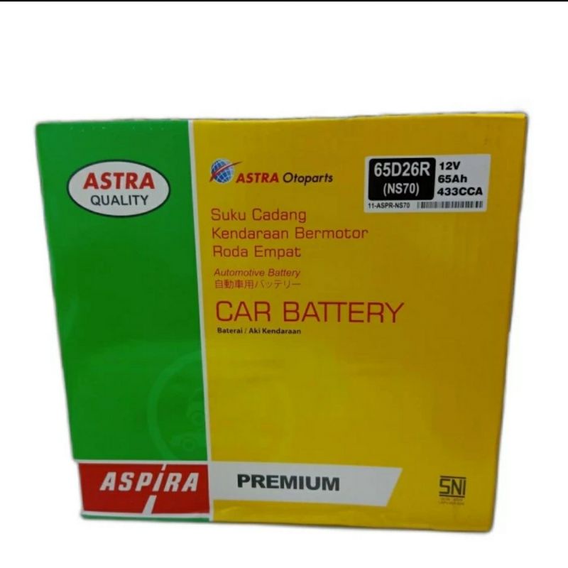 Jual Aki / Accu ASPIRA NS70 / NS 70 (65D26R) Dutro / Prado / Canter