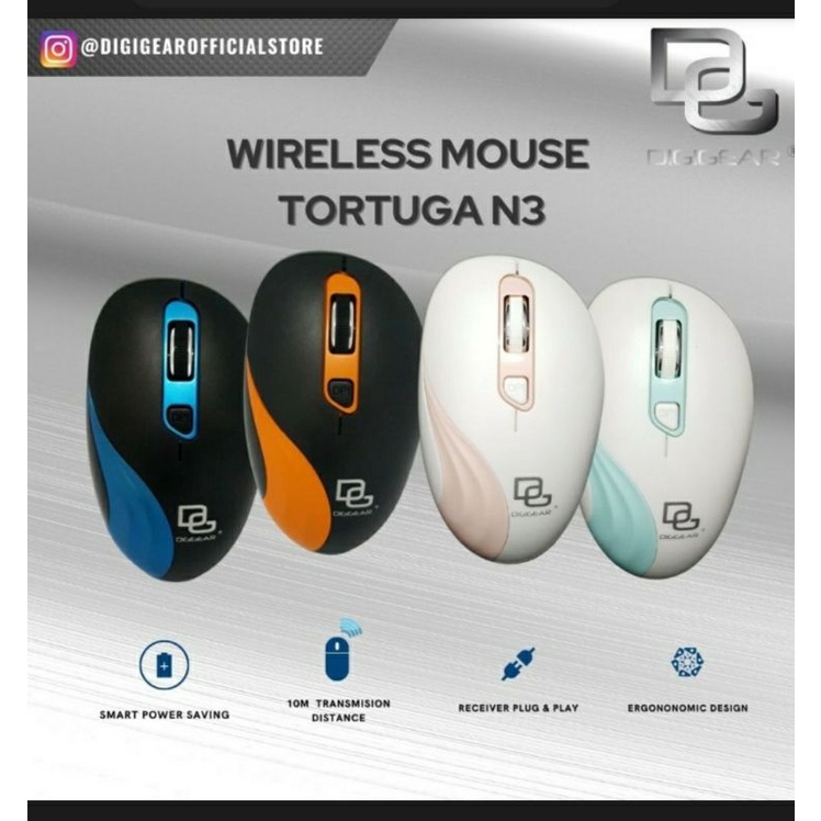 Jual DIGIGEAR Premium Wireless Mouse 4D TORTUGA N3 - Putih Tosca ...