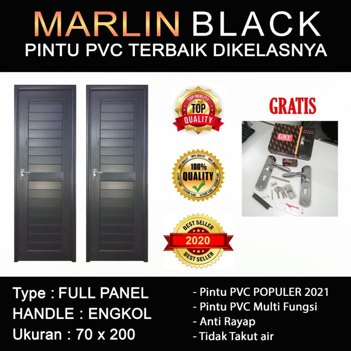 Jual Pintu Pvc - Pintu Kamar Mandi Black Pvc | Shopee Indonesia