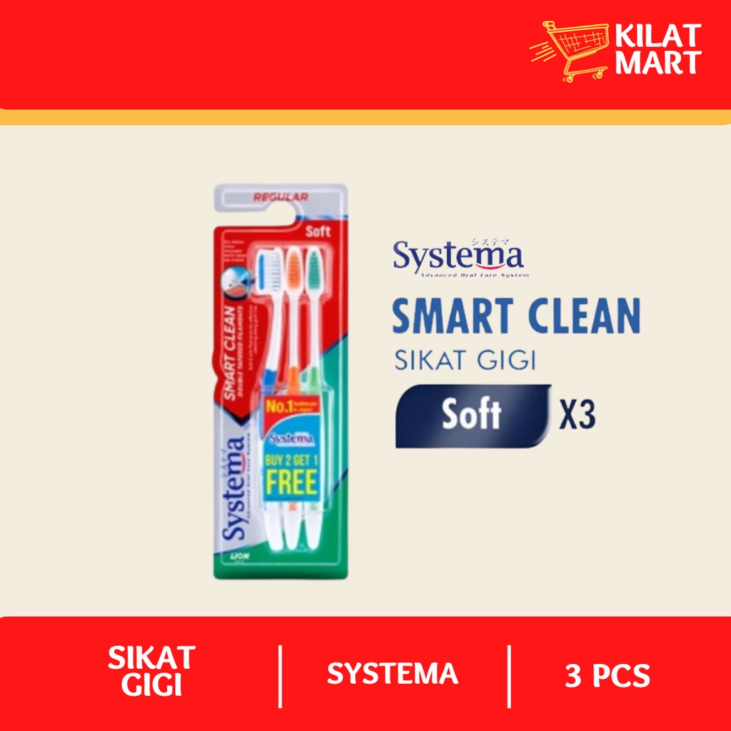 Jual SYSTEMA Sikat Gigi Smart Clean Isi 3 Pcs | Shopee Indonesia