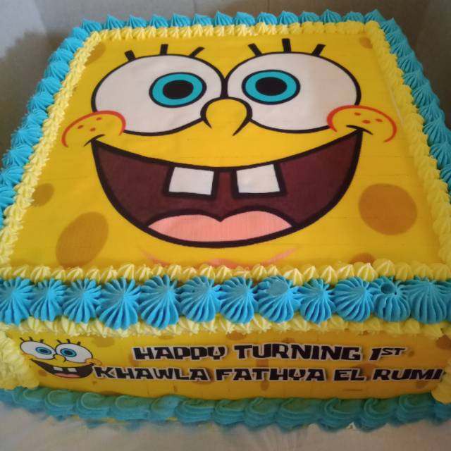 Jual Kue Ulang Tahun Spongebob / kue edible image / kue ulang tahun