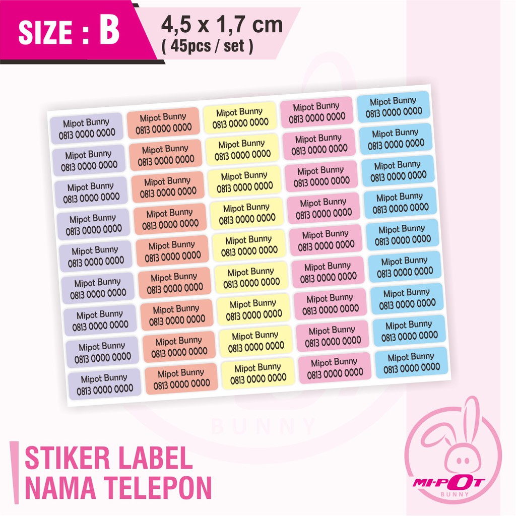 Jual STIKER LABEL - NAMA TELEPON | Shopee Indonesia