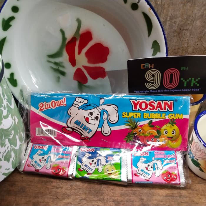 Jual Permen Karet LEGEND 90an YOSAN Susu&Buah.MbangGula Karet 2in1 ...