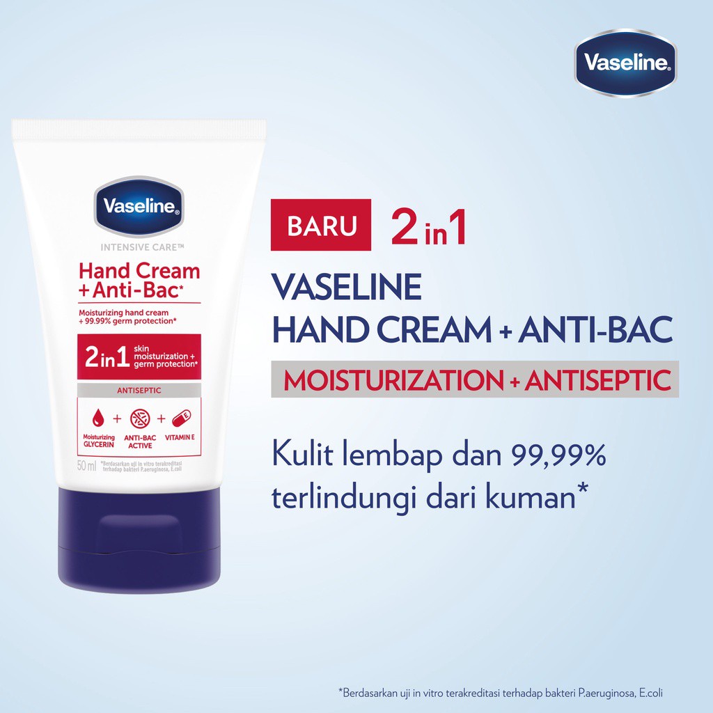 Vaseline hand store cream antibacterial