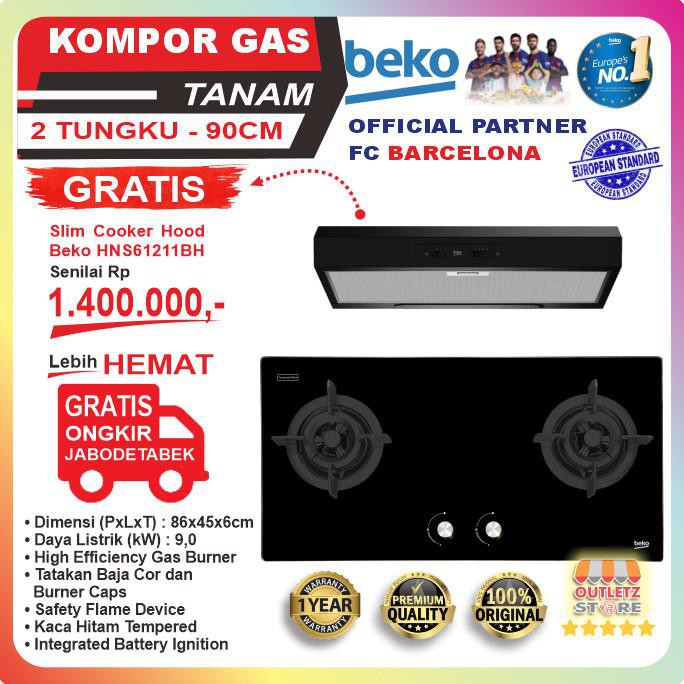 Jual Beko Hob Kompor Gas Tanam 90 Cm 2 Tungku Hisw92225Sob Sajidin73