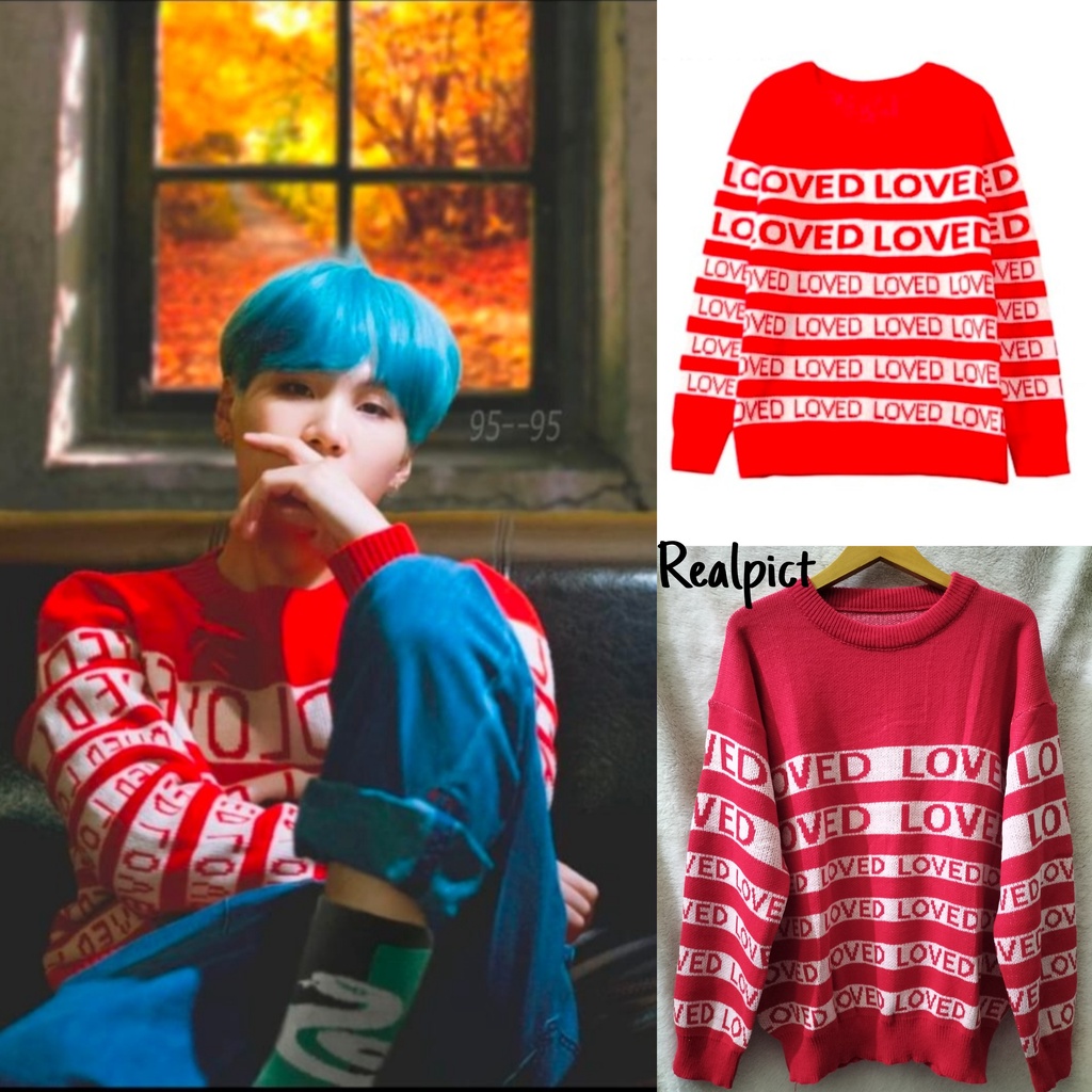 LOVED SWEATER RAJUT SUGA BTS BRANDED 7 GATE