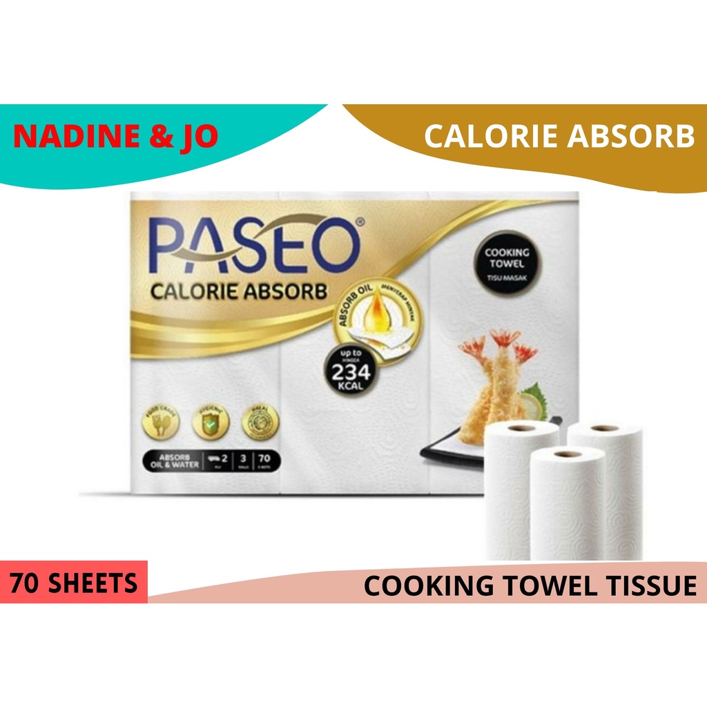 Jual COOKING TISSUE PASEO Tisu Dapur Calorie Absorb isi 3 ROLL | Shopee ...