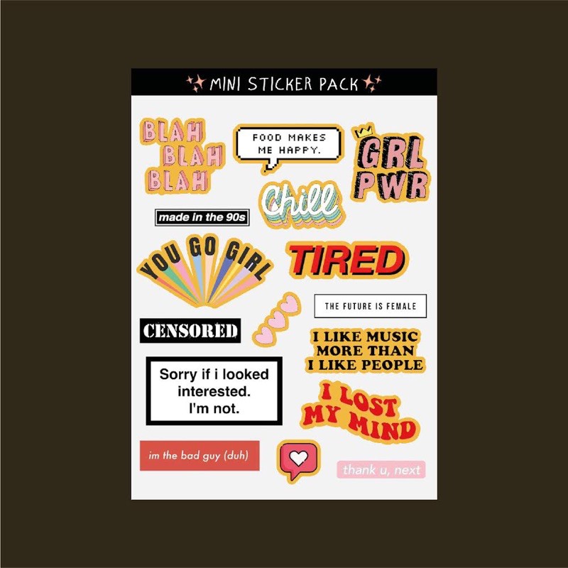 Jual Tumblr Words Sticker Sheet | Shopee Indonesia