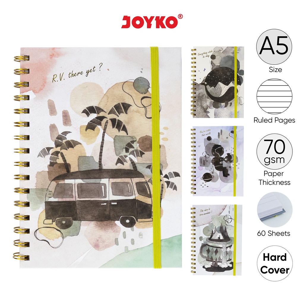 Jual Buku Tulis Catatan Bergaris Spiral Ruled Notebook Joyko NB-720 A5 ...