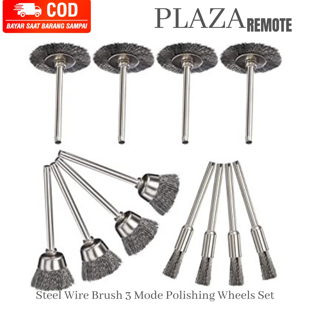 Jual Mini Wire Steel Brush Polishing Wheel PENCIL BRUSH SET 12PC
