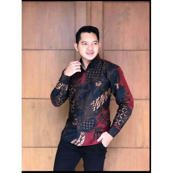 Jual Kemeja Batik Pria Modern Lengan Panjang | Shopee Indonesia