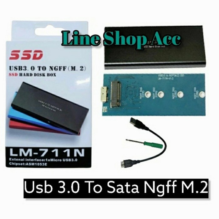Jual Casing Ssd Usb To mSata Ngff M2 Case LM 711N Sata