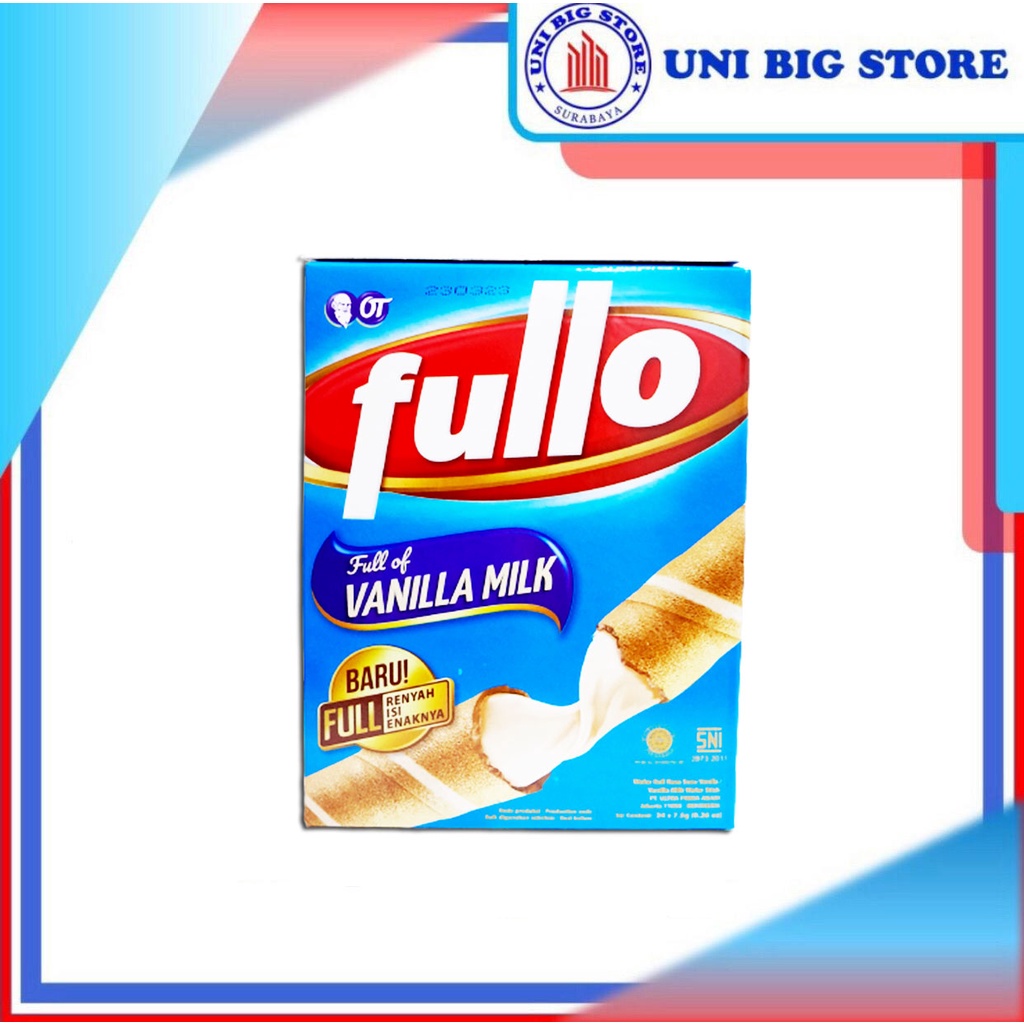 Jual FULLO Susu Vanila Wafer Roll Stick Full Of Vanilla Milk 24 Pcs x 7 ...