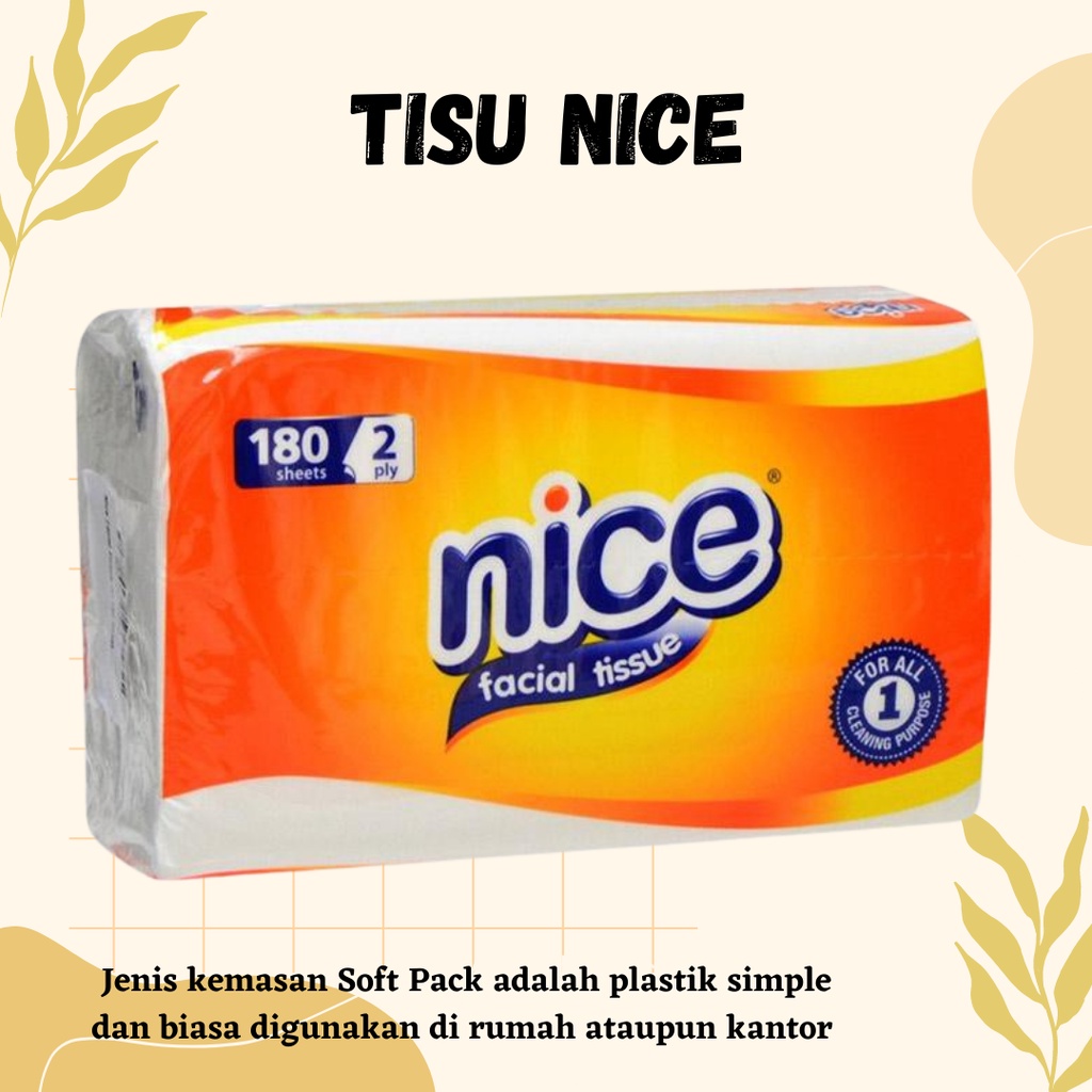 Jual TISSUE TISU NICE 180 sheets 2ply [1 KG MUAT 4 PACK] -TISU WAJAH ...