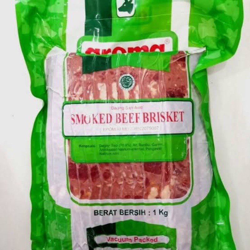 Jual aroma Smoked beef brisket beef bacon halal 1kg Shopee Indonesia