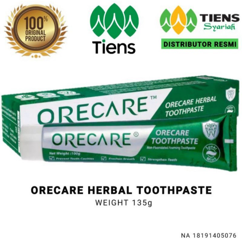 Jual ORECARE Herbal Toothpaste Pemutih Gigi Pembersih Karang Shopee