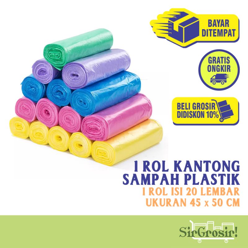 Jual DISPOSABLE ROLL TRASH BAG - Rol Kresek Sampah Gulung 20 Lembar ...
